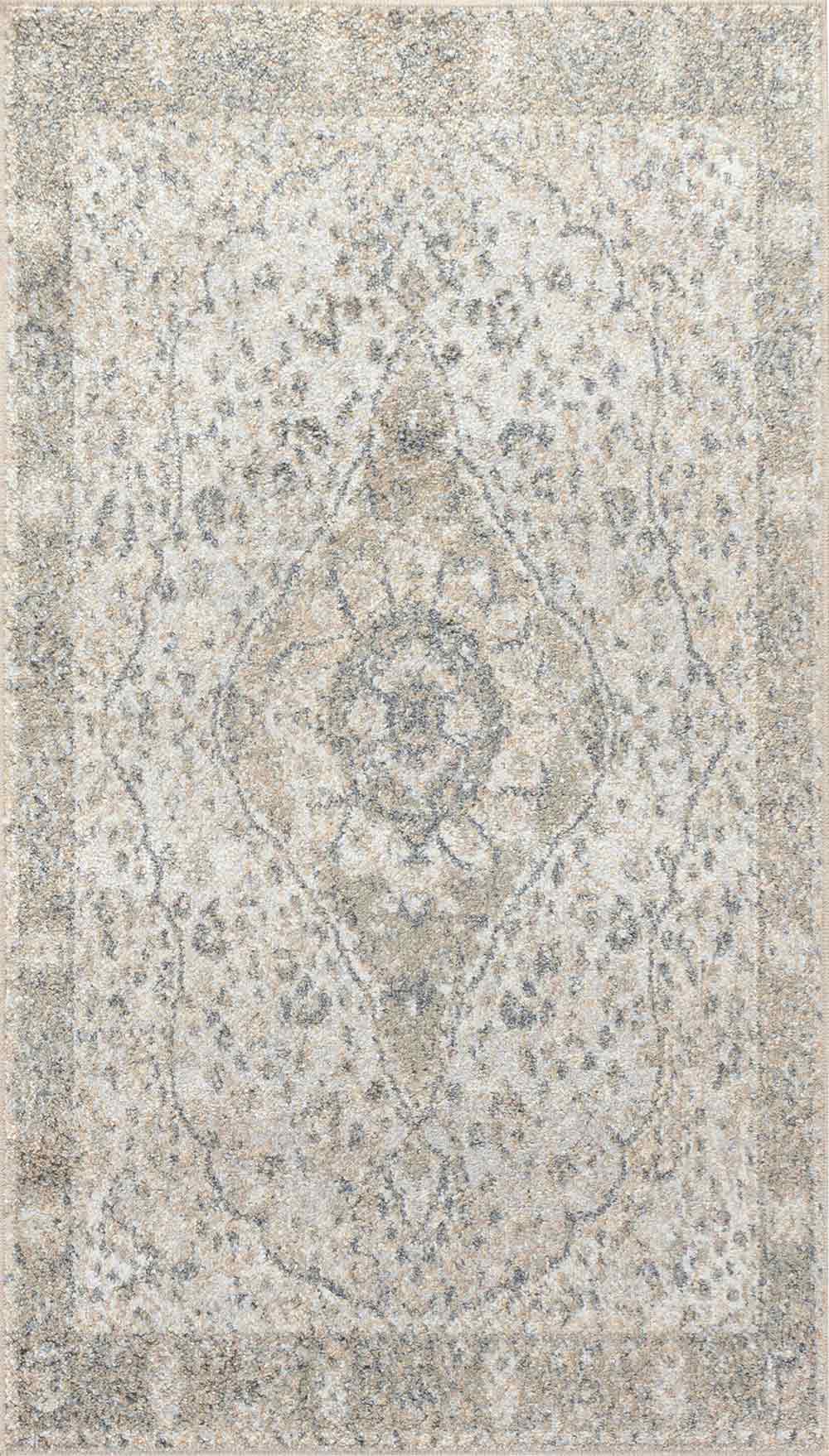 Lillian Traditional Washable Rug Brown & Ivory - TheArtistsQuarter