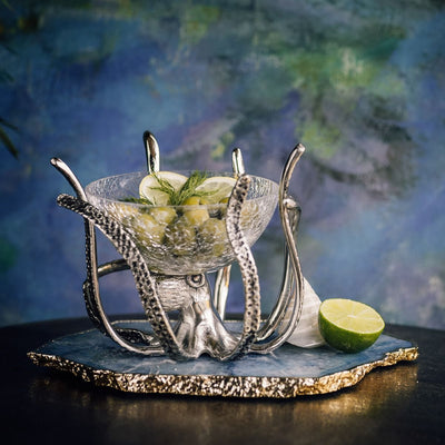 Culinary Concepts London. Mini Octopus Stand & Crackle Glass Bowl - TheArtistsQuarter