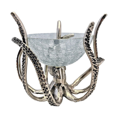 Culinary Concepts London. Mini Octopus Stand & Crackle Glass Bowl - TheArtistsQuarter