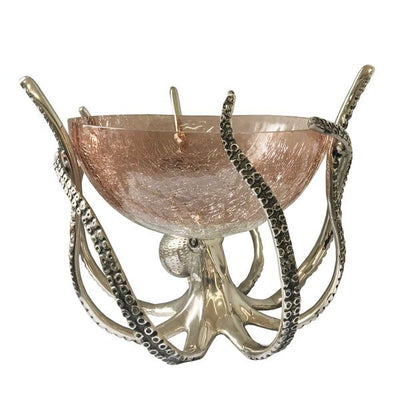 Culinary Concepts London. Octopus Stand & Ombre Crackle Glass Bowl - TheArtistsQuarter