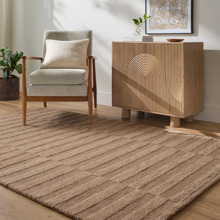 Idaho Modern Wool Rug Beige - TheArtistsQuarter