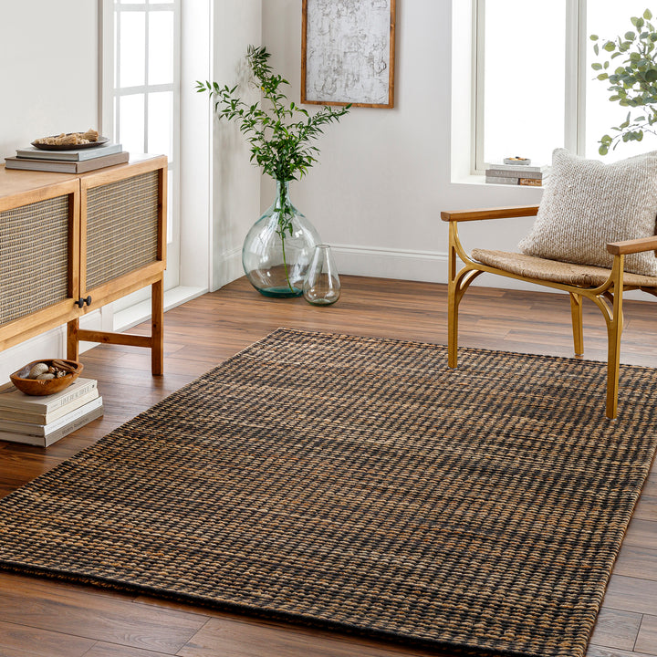 Priya Modern Jute Wool Rug Brown - TheArtistsQuarter