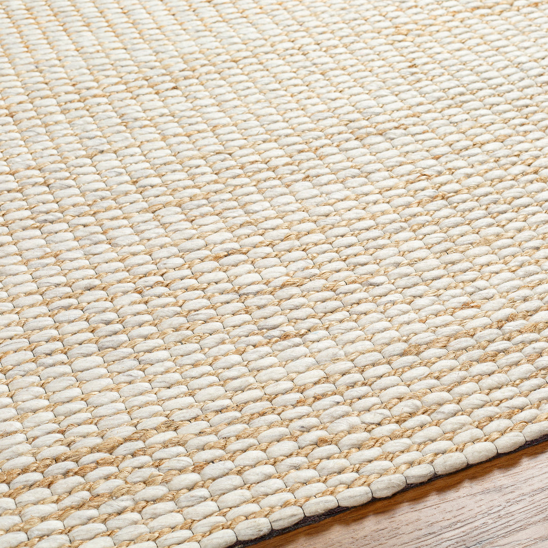 Priya Modern Jute Wool Rug Beige - TheArtistsQuarter