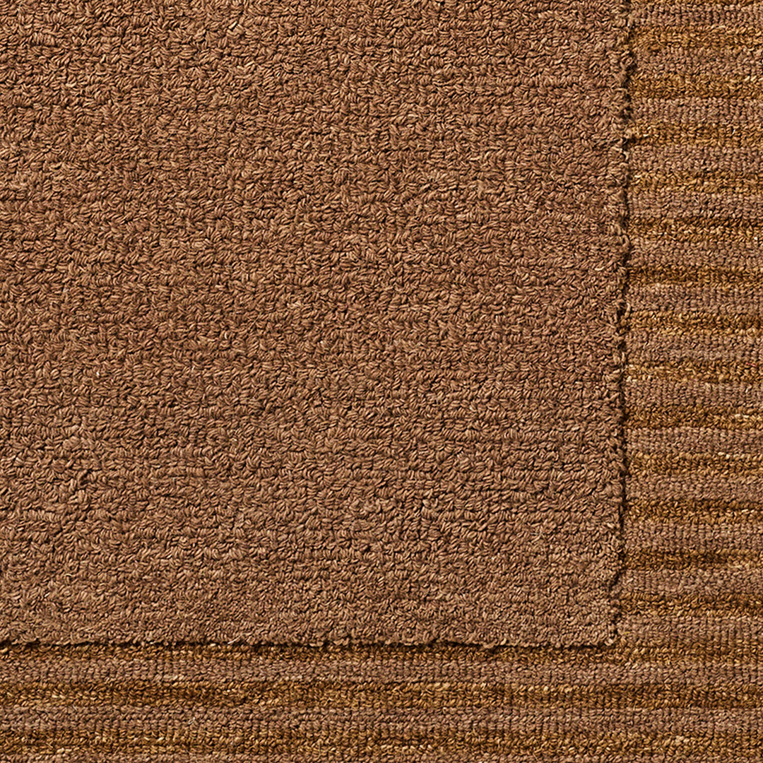 Scalloped Wool Rug Brown - TheArtistsQuarter