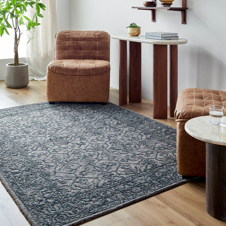 Sicily Vintage Wool Rug Blue - TheArtistsQuarter