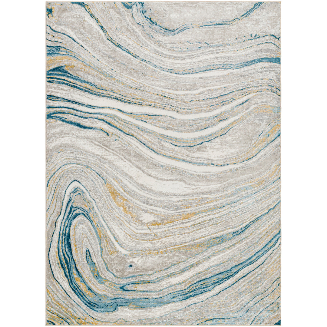San Francisco Modern Graphic Rug Blue - TheArtistsQuarter