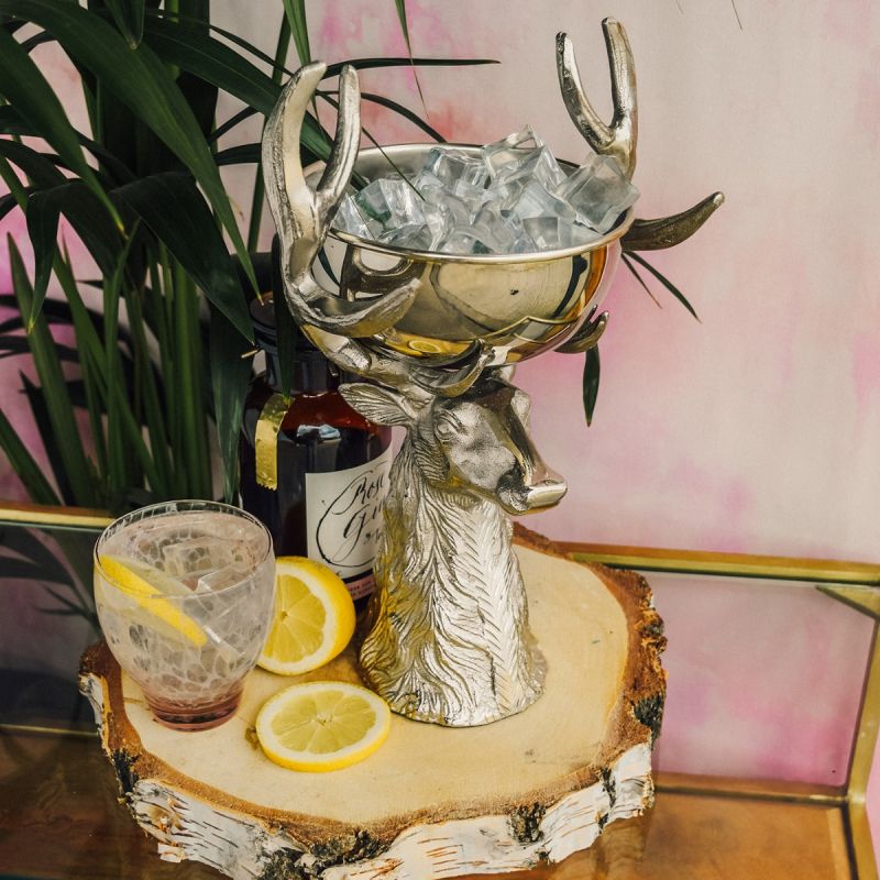 Culinary Concepts London. Extra Small Punch Bowl / Ice Bucket with Stag Stand - TheArtistsQuarter