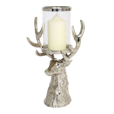 Culinary Concepts London. Stag Head Antler Hurricane Lantern - TheArtistsQuarter