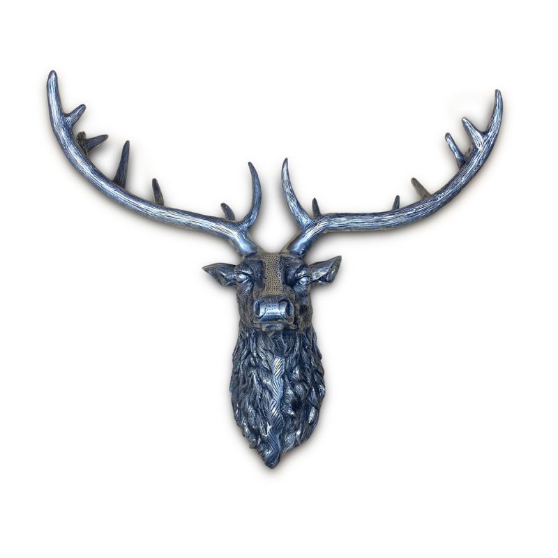 Culinary Concepts London. Stag Head Wall Decor - Silver Finish - TheArtistsQuarter