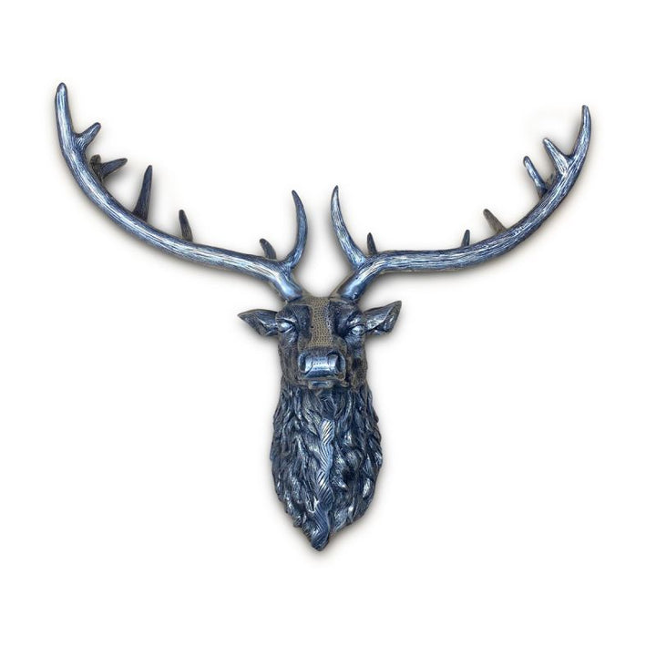 Culinary Concepts London. Stag Head Wall Decor - Silver Finish - TheArtistsQuarter
