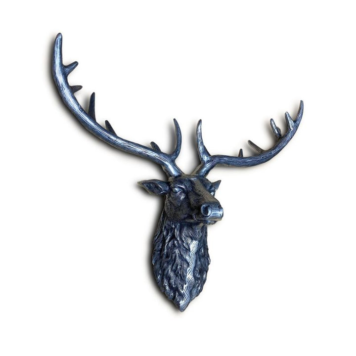 Culinary Concepts London. Stag Head Wall Decor - Silver Finish - TheArtistsQuarter