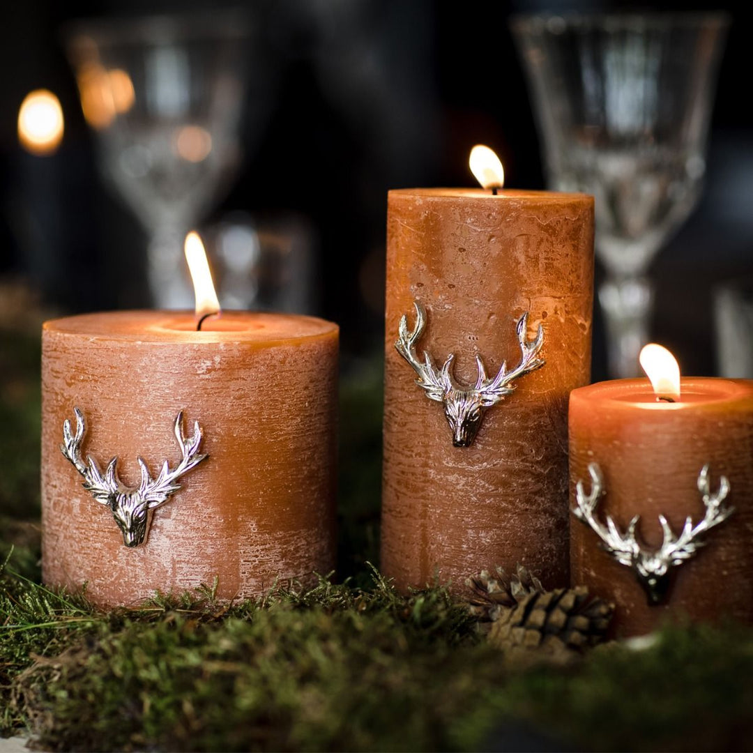 Set of Three Small Stag Antler Candle Pins - TheArtistsQuarter