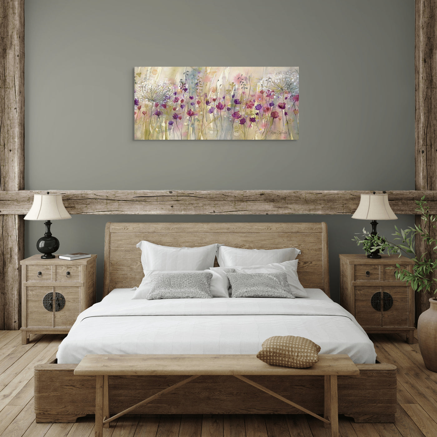 Spring Floral Pods Panel By Catherine Stephenson (CANVAS) - TheArtistsQuarter