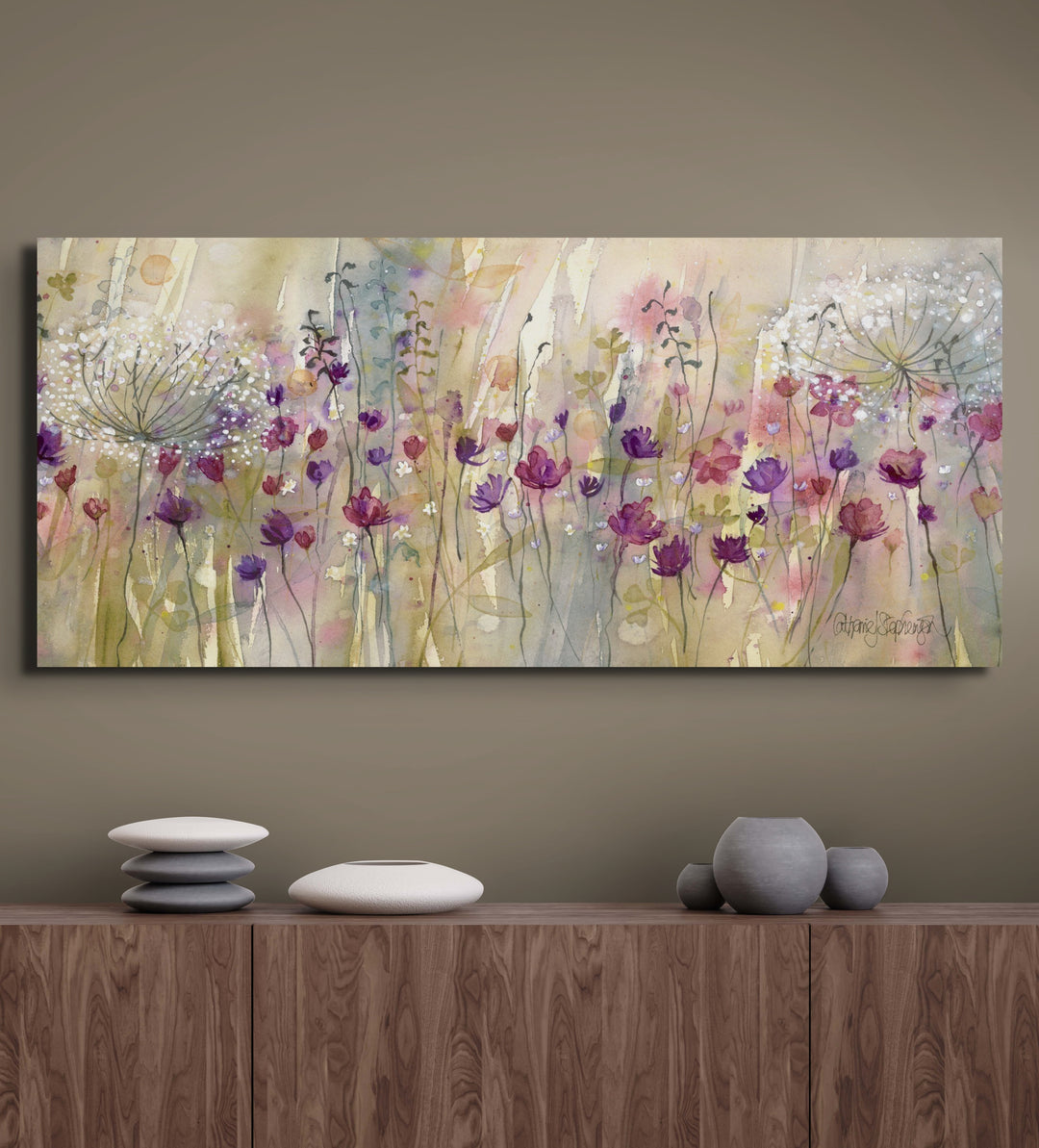 Spring Floral Pods Panel By Catherine Stephenson (CANVAS) - TheArtistsQuarter