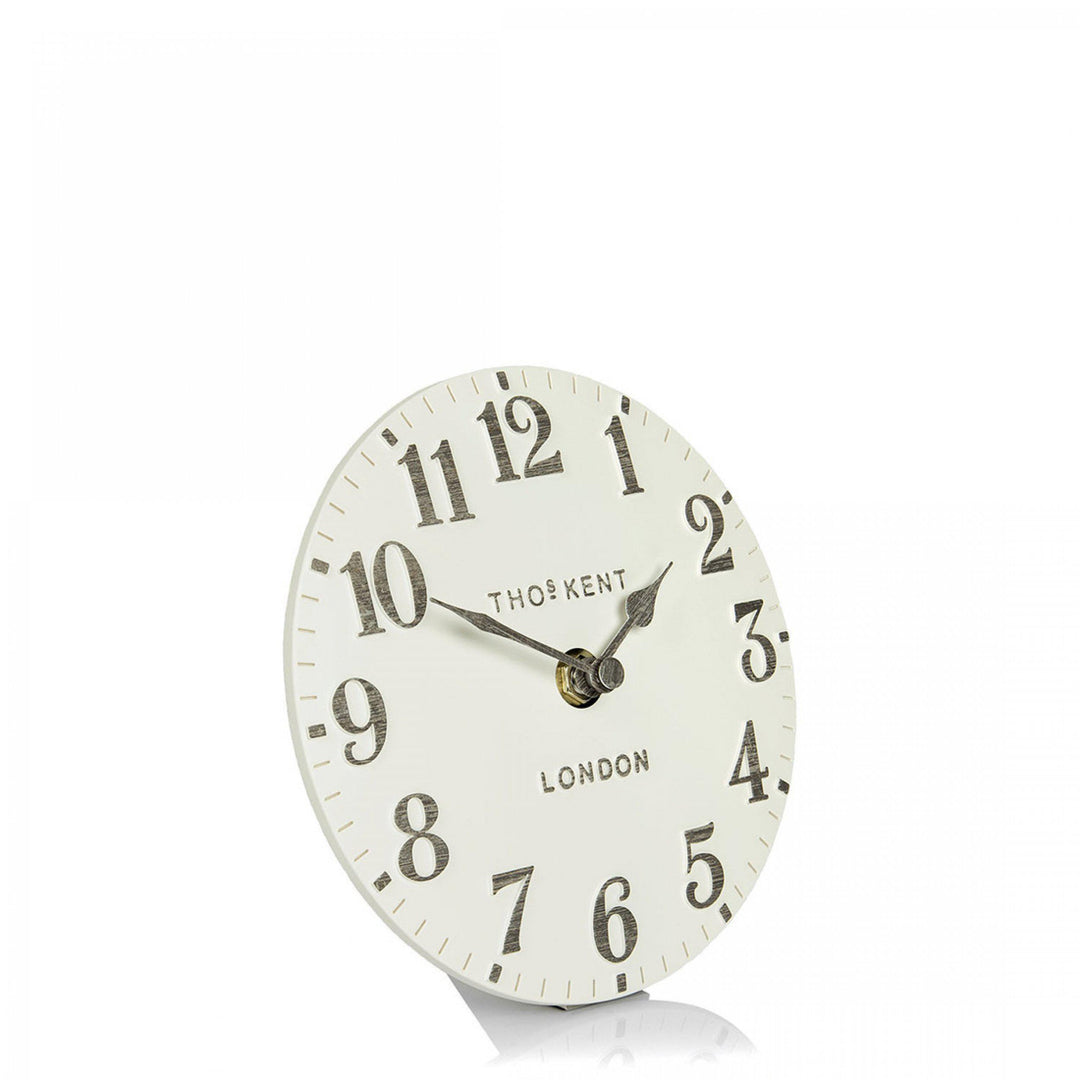 Thomas Kent London. Arabic Mantel Clock 6" (15cm) Limestone *PRE-ORDER DEL MID MAY* - TheArtistsQuarter