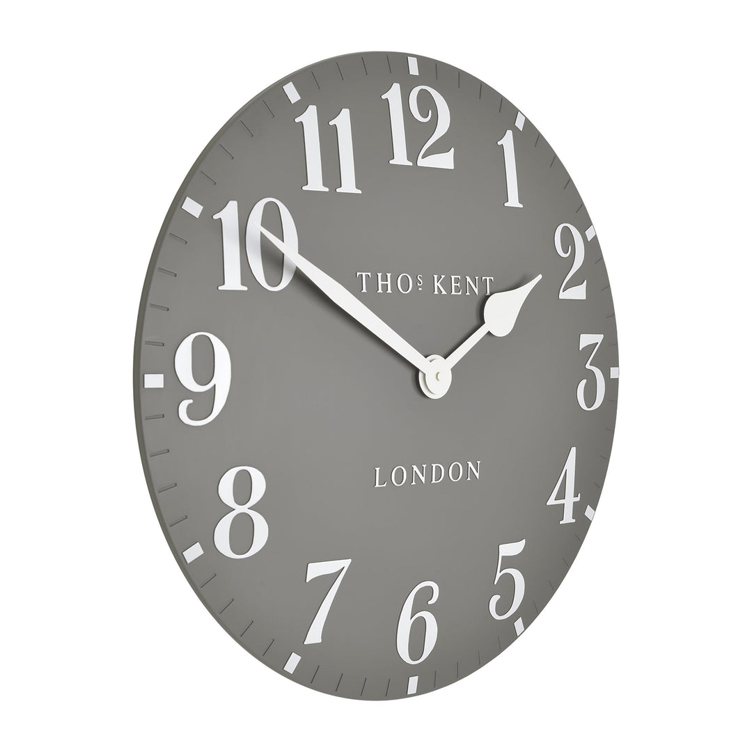 Thomas Kent London. Arabic Wall Clock 12" (31 cm) Dolphin Grey - TheArtistsQuarter