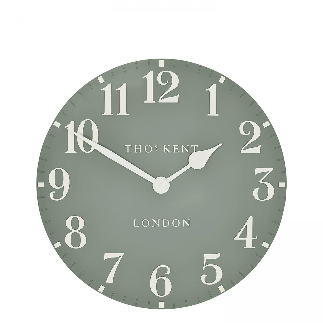 Thomas Kent London. Arabic Wall Clock 12" (31 cm) Seagrass - TheArtistsQuarter