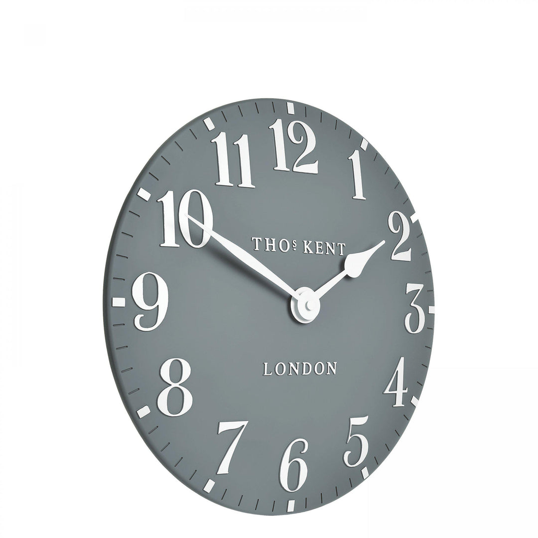 Thomas Kent London. Arabic Wall Clock 12" (31cm) Flax Blue - TheArtistsQuarter