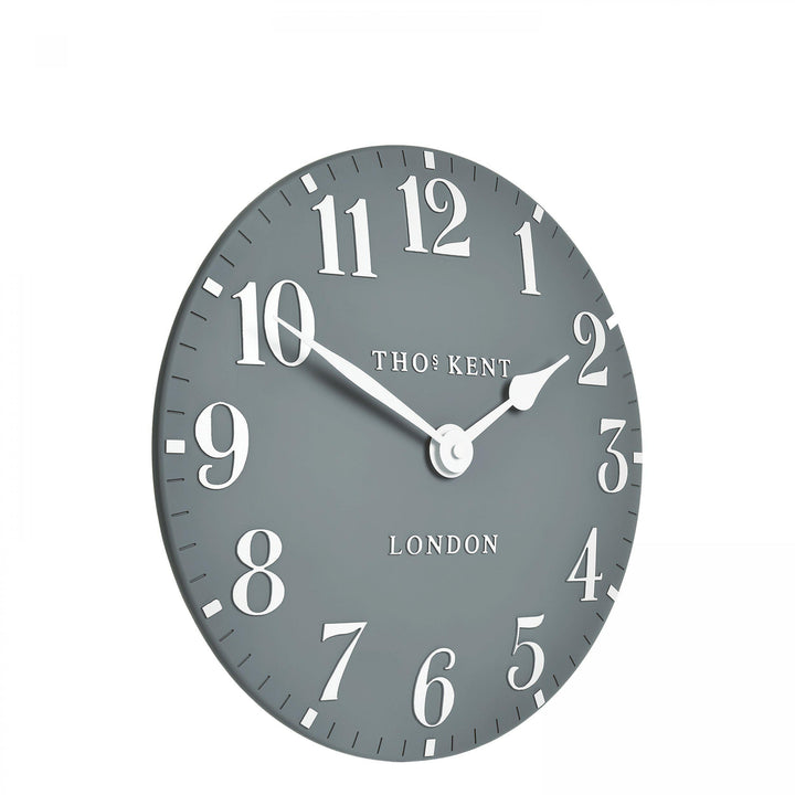Thomas Kent London. Arabic Wall Clock 12" (31cm) Flax Blue - TheArtistsQuarter