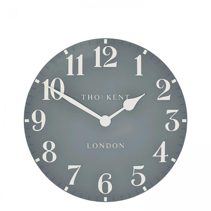 Thomas Kent London. Arabic Wall Clock 12" (31cm) Flax Blue - TheArtistsQuarter