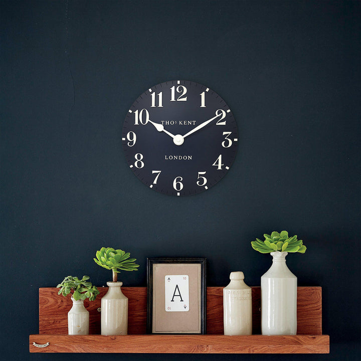Thomas Kent London. Arabic Wall Clock 12" (31cm) Ink Blue *PRE-ORDER DELIVERY EARLY JUNE** - TheArtistsQuarter