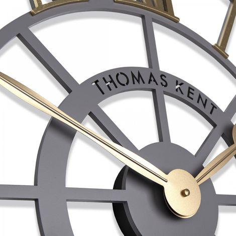 Thomas Kent London. Evening Star Skeleton Wall Clock 24" (61cm) Grey & Brass - TheArtistsQuarter