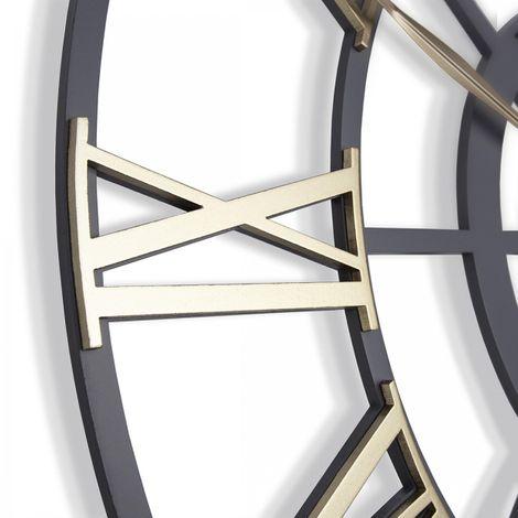 Thomas Kent London. Evening Star Skeleton Wall Clock 24" (61cm) Grey & Brass - TheArtistsQuarter