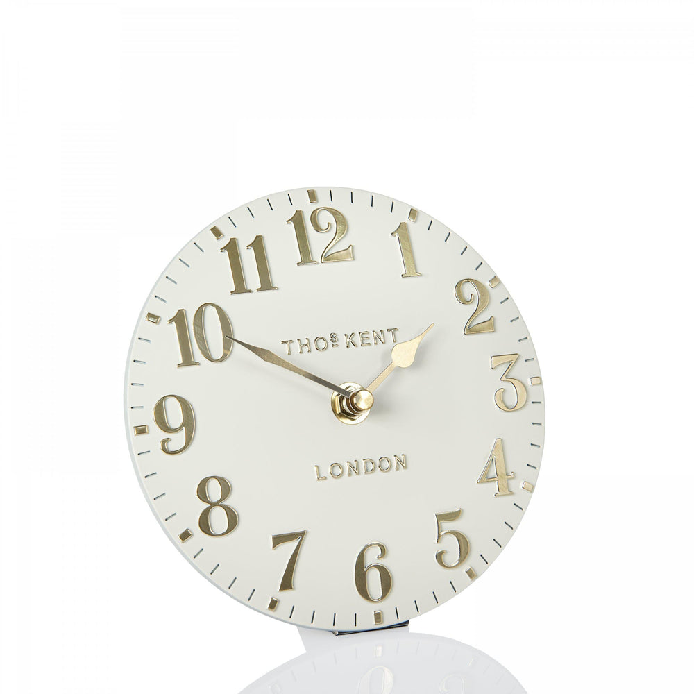 Thomas Kent London. Arabic Mantel Clock 6" (15cm) Oatmeal - TheArtistsQuarter