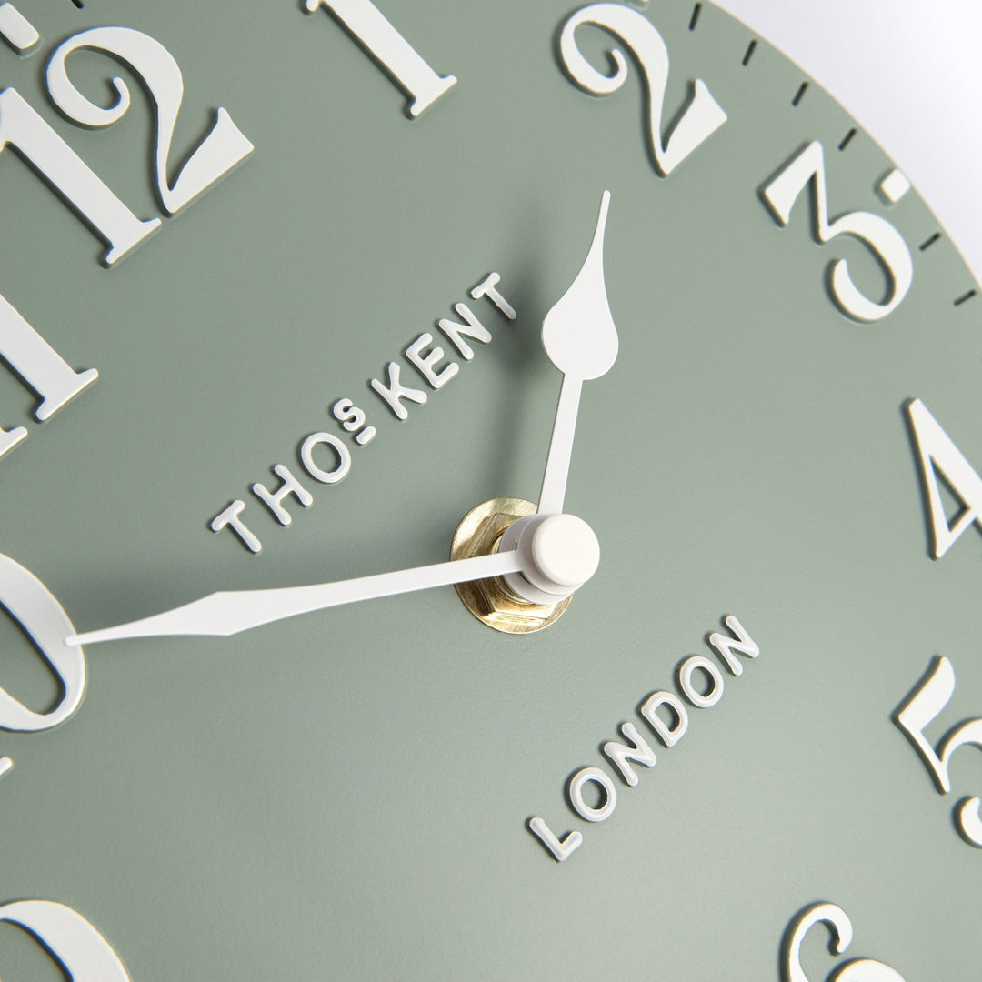 Thomas Kent London. Arabic Mantel Clock 6" (15cm) Seagrass *PRE-ORDER DEL EARLY MAY* - TheArtistsQuarter