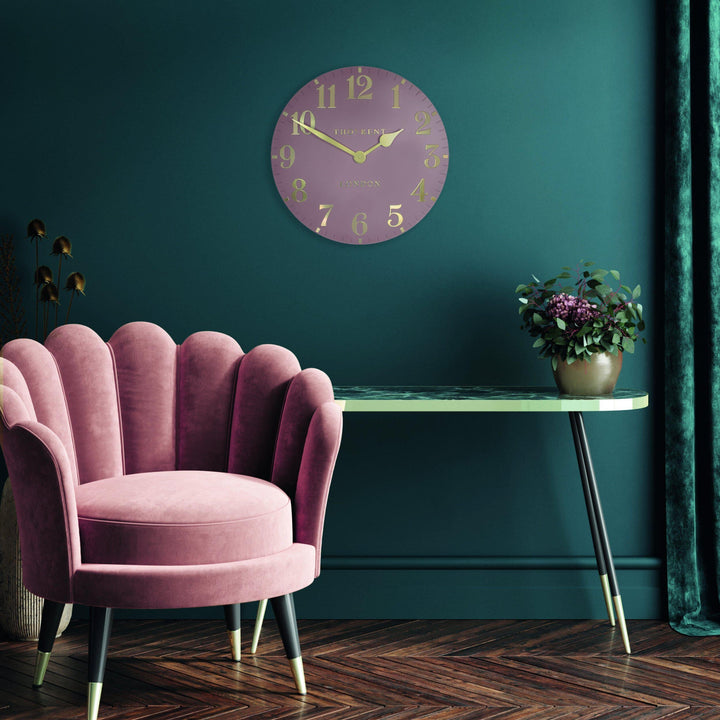 Thomas Kent London. Arabic Wall Clock 12" (31cm) Blush Pink *NEW* - TheArtistsQuarter