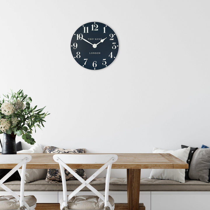 Thomas Kent London. Arabic Wall Clock 12" (31cm) Ink Blue *PRE-ORDER DELIVERY EARLY JUNE** - TheArtistsQuarter