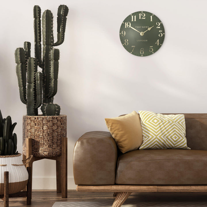 Thomas Kent London. Arabic Wall Clock 12" (31cm) Lichen Green *PRE-ORDER DEL JUNE* - TheArtistsQuarter