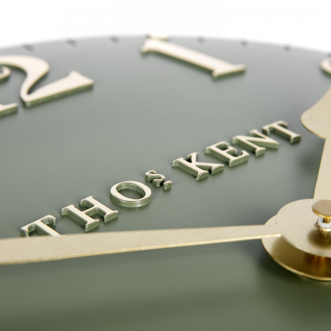 Thomas Kent London. Arabic Wall Clock 12" (31cm) Lichen Green *PRE-ORDER DEL JUNE* - TheArtistsQuarter