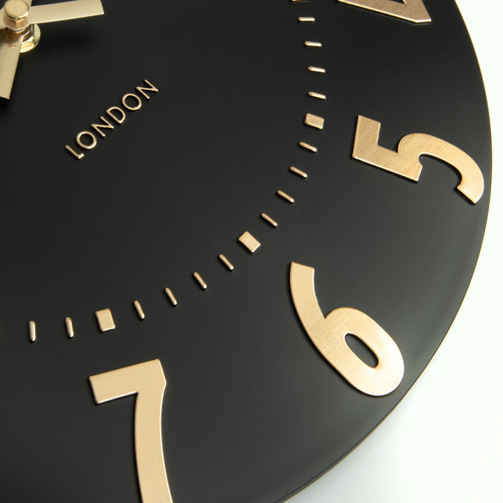Thomas Kent London. Mulberry Wall Clock 12" (31cm) Noir - TheArtistsQuarter