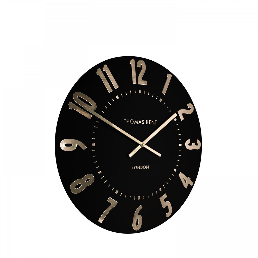 Thomas Kent London. Mulberry Wall Clock 12" (31cm) Noir - TheArtistsQuarter