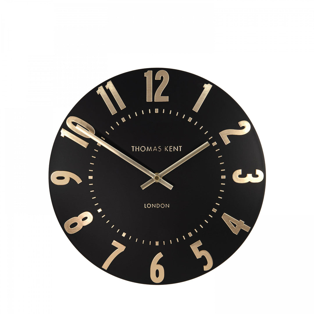 Thomas Kent London. Mulberry Wall Clock 12" (31cm) Noir - TheArtistsQuarter