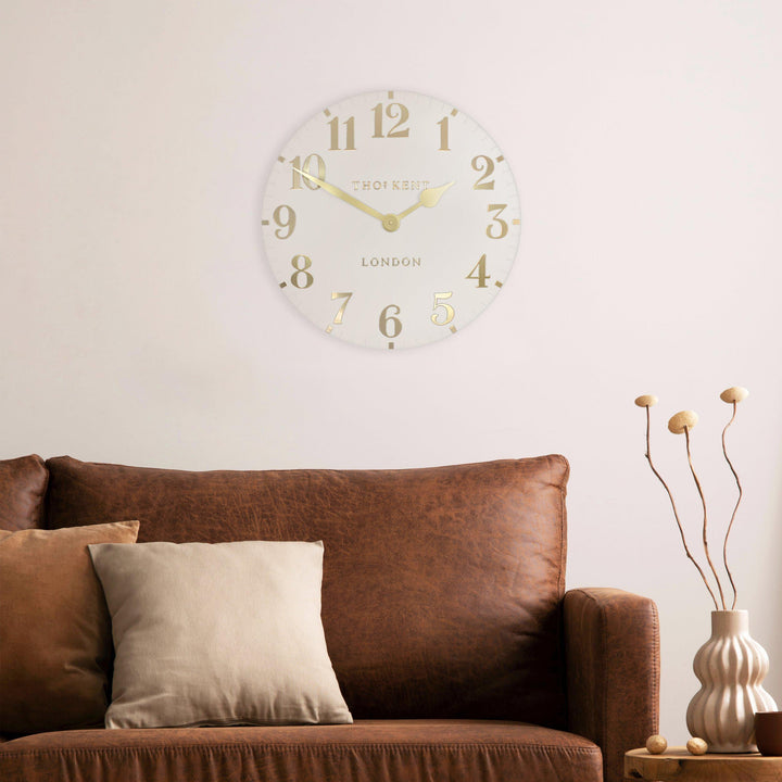 Thomas Kent London. Arabic Wall Clock 20" (51cm) Oatmeal - TheArtistsQuarter