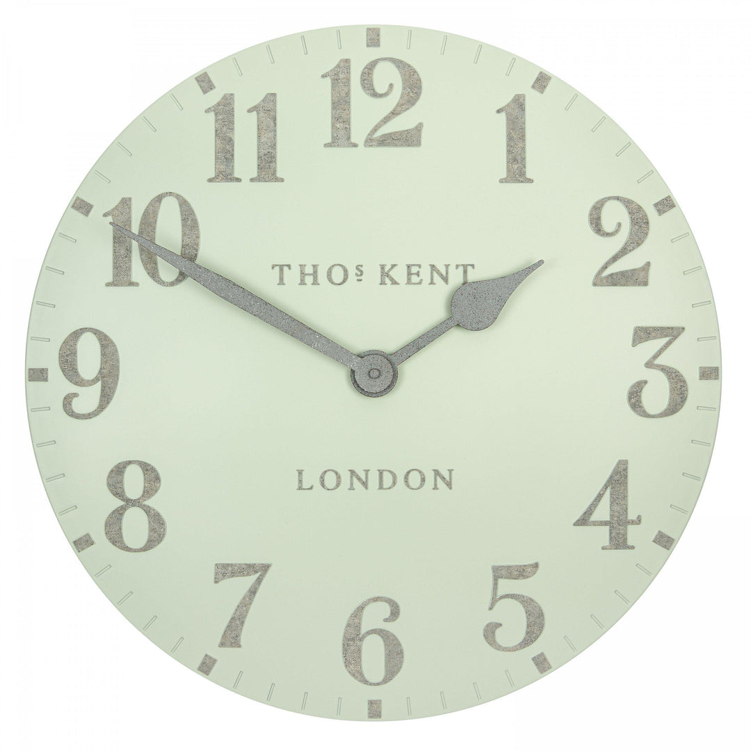 Thomas Kent London. Arabic Wall Clock 20" (51cm) Pearl Green - TheArtistsQuarter