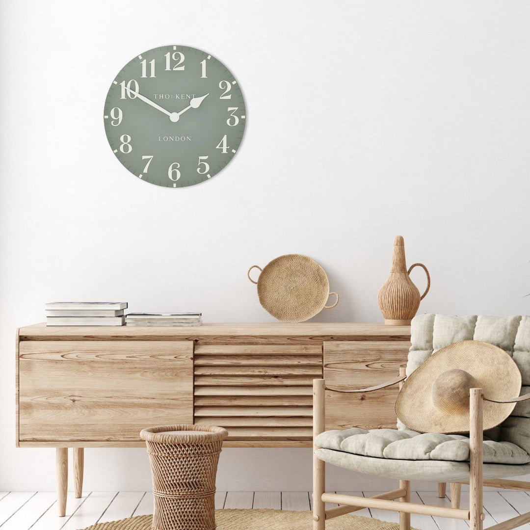 Thomas Kent London. Arabic Wall Clock 20" (51cm) Seagrass *PRE-ORDER DEL EARLY MAY* - TheArtistsQuarter