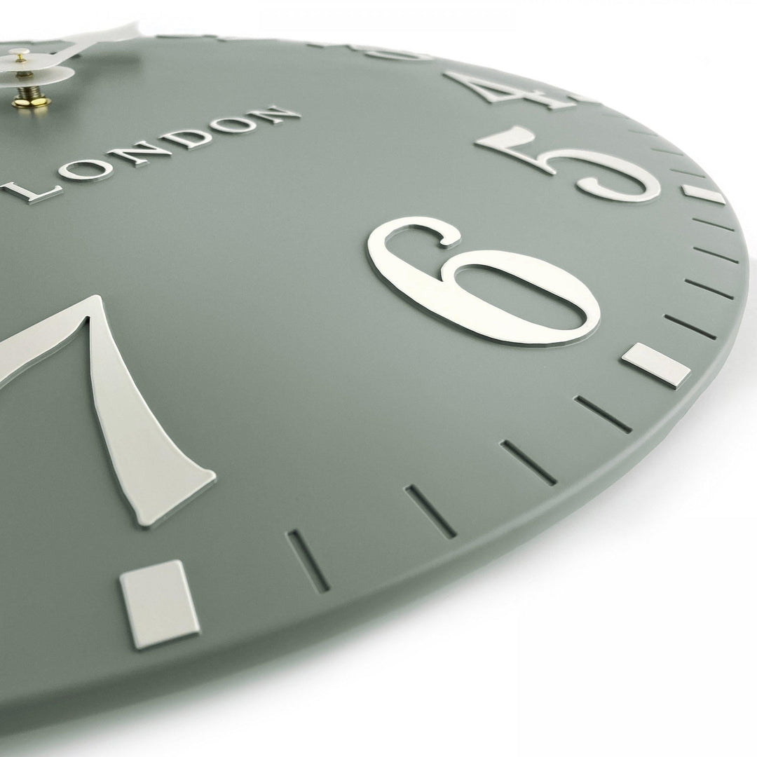 Thomas Kent London. Arabic Wall Clock 20" (51cm) Seagrass - TheArtistsQuarter