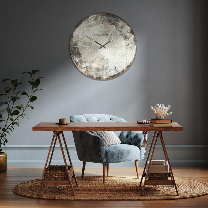 Thomas Kent London. Charleston Wall Clock Grey Silver - TheArtistsQuarter