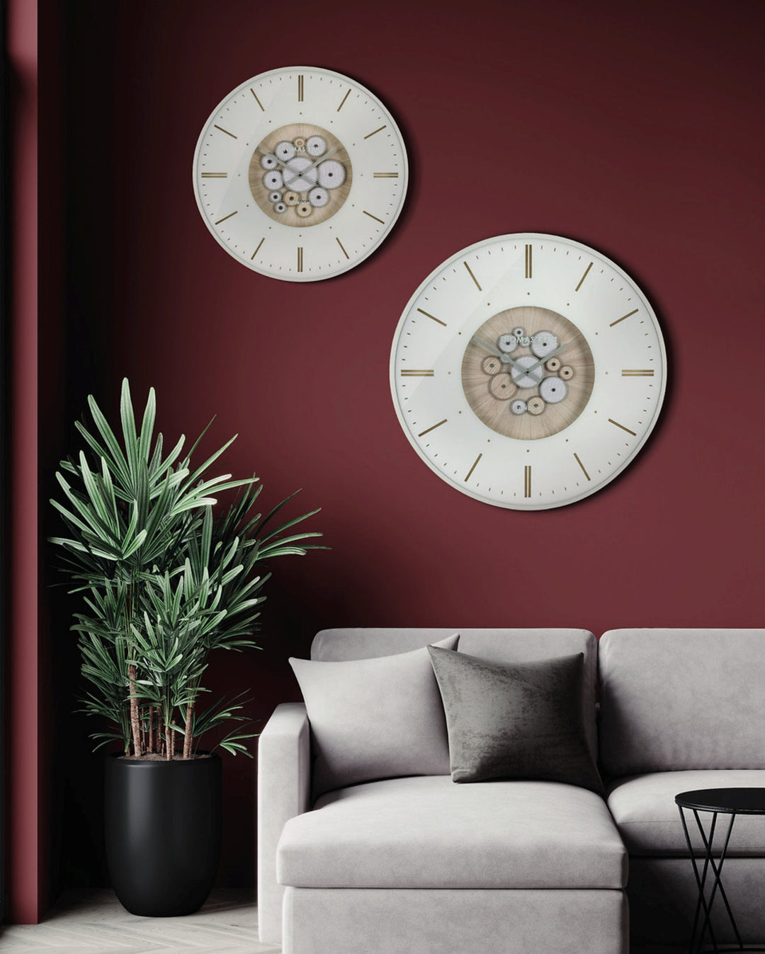 Thomas Kent London. Clocksmith Cog Wall Clock 30" (76cm) Ivory - TheArtistsQuarter