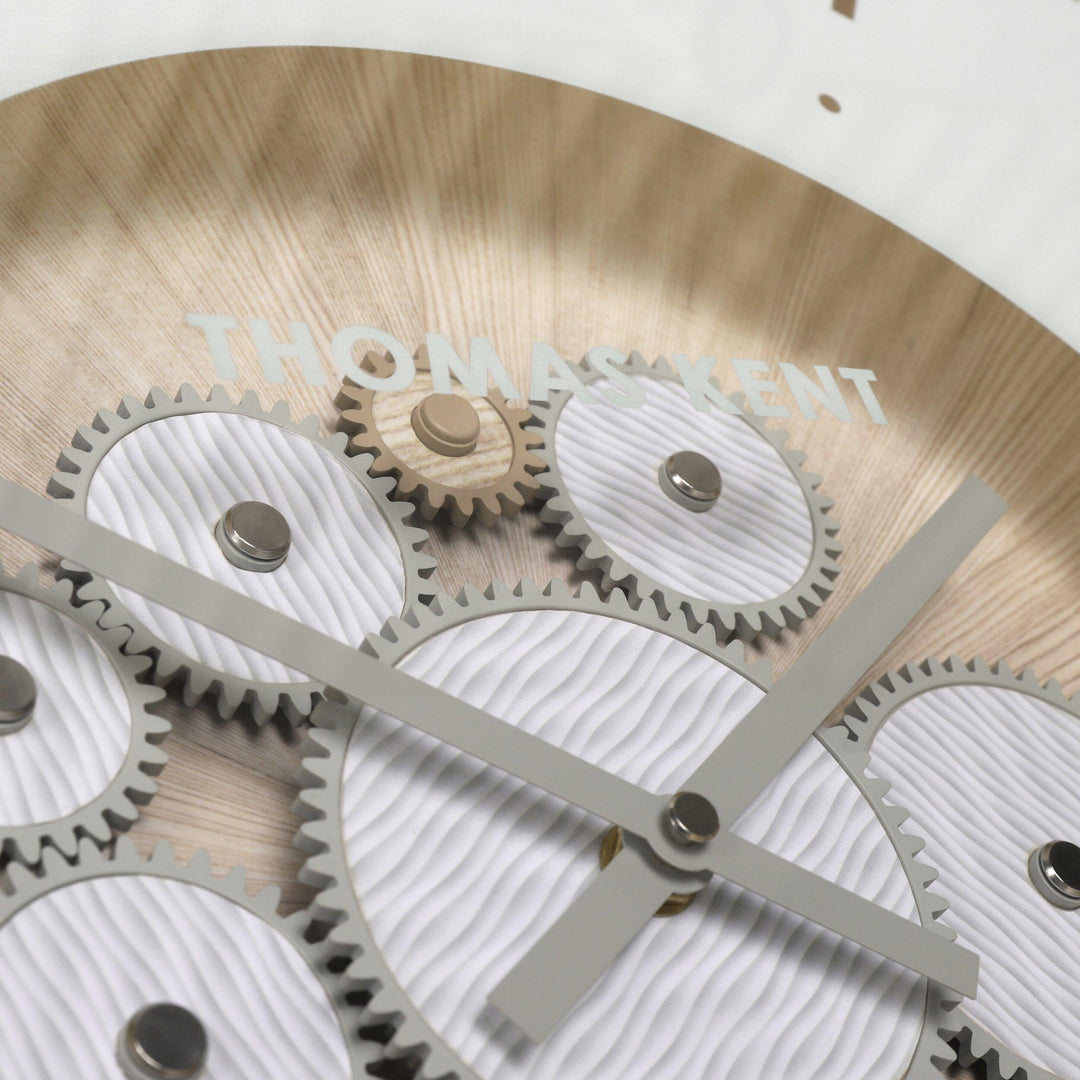 Thomas Kent London. Clocksmith Cog Wall Clock 30" (76cm) Ivory - TheArtistsQuarter