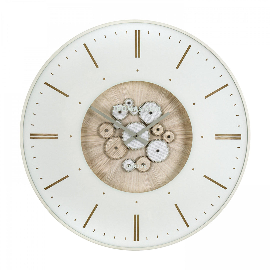 Thomas Kent London. Clocksmith Cog Wall Clock 30" (76cm) Ivory - TheArtistsQuarter