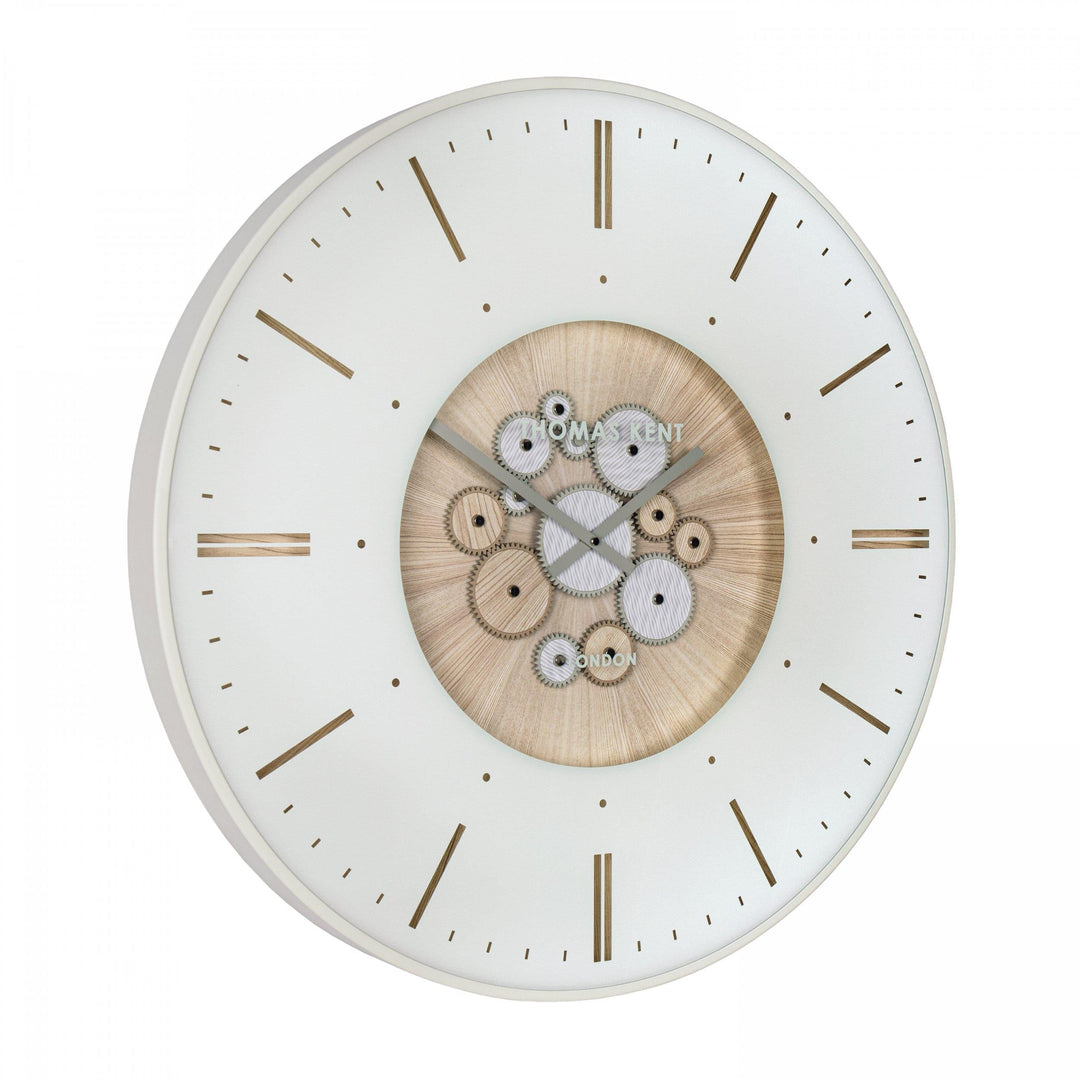 Thomas Kent London. Clocksmith Cog Wall Clock 30" (76cm) Ivory - TheArtistsQuarter