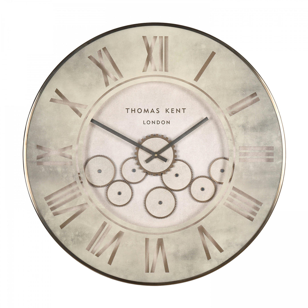 Thomas Kent London. Clocksmith Cog Wall Clock 30" (76cm) Stone - TheArtistsQuarter