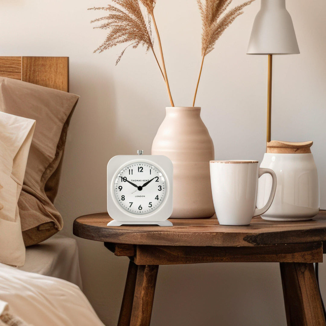 Thomas Kent London. Finch Alarm Clock Snowberry White *NEW* - TheArtistsQuarter
