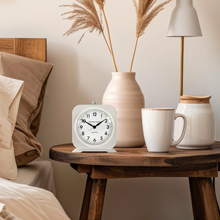 Thomas Kent London. Finch Alarm Clock Snowberry White *NEW* - TheArtistsQuarter