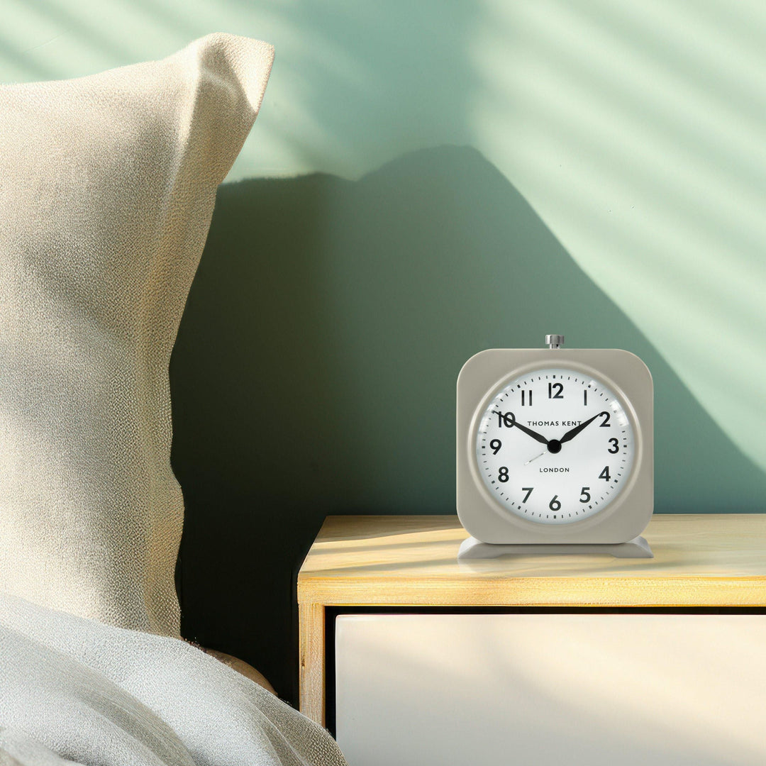 Thomas Kent London. Finch Alarm Clock Taupe *NEW* - TheArtistsQuarter