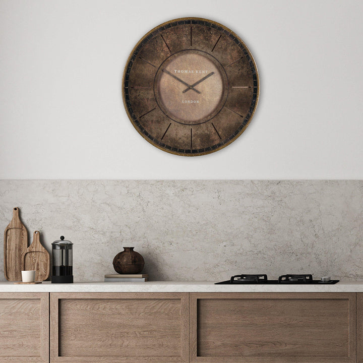Thomas Kent London. Florentine Wall Clock 21" (53cm) Leather - TheArtistsQuarter